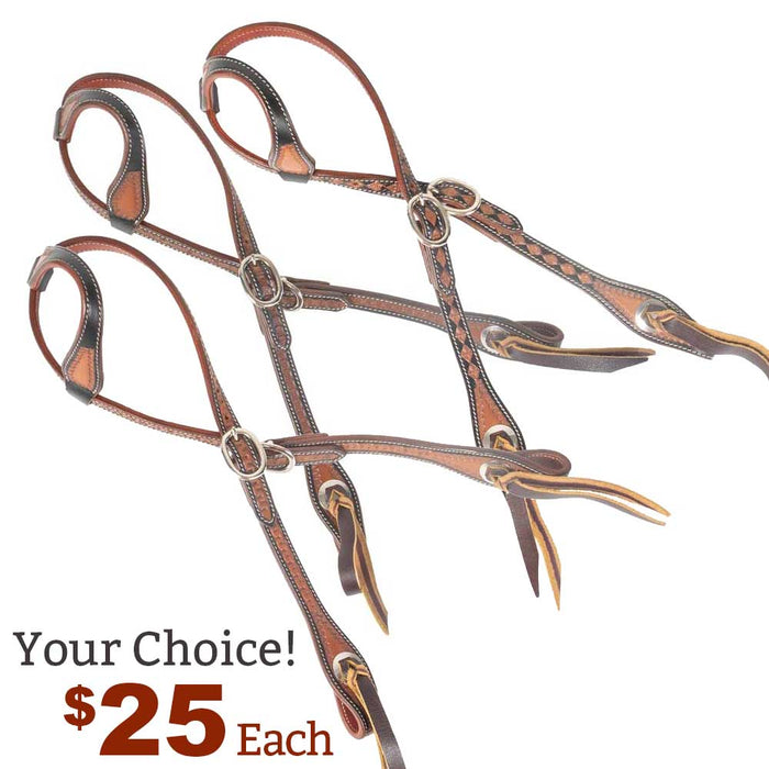 NEW Teskey's 3/4" Painted Tooled One Ear Headstall - Your Choice