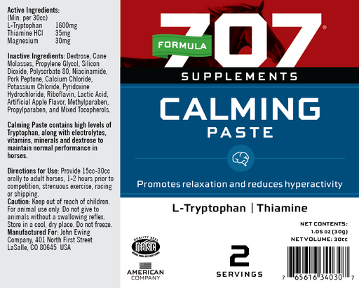 Formula 707 Calming Paste Equine - Supplements Formula 707