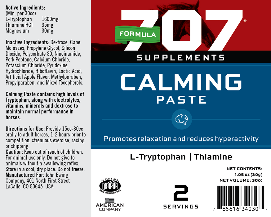 Formula 707 Calming Paste Equine - Supplements Formula 707