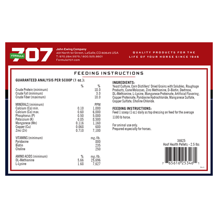 Formula 707 Hoof Health Pellets Farrier & Hoof Care - Supplements Formula 707