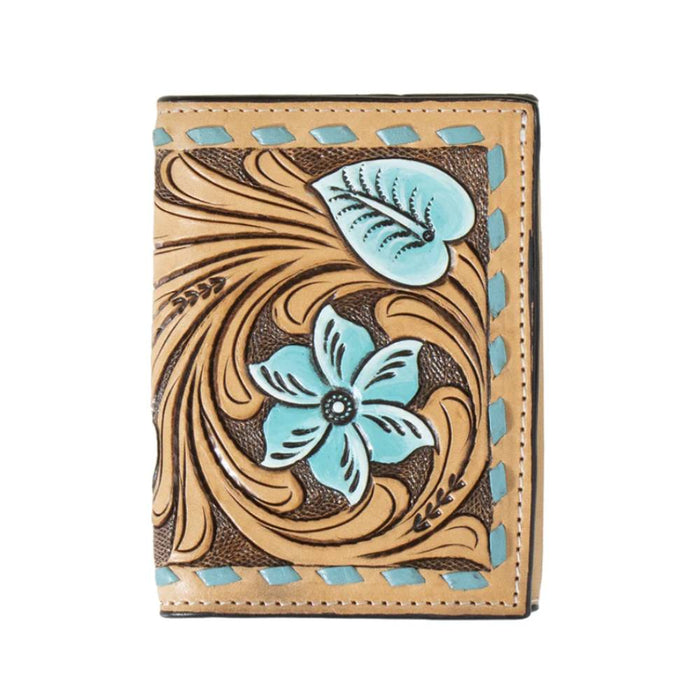3D Floral Tooled Tri-Fold Wallet MEN - Accessories - Wallets & Money Clips M&F Western Products