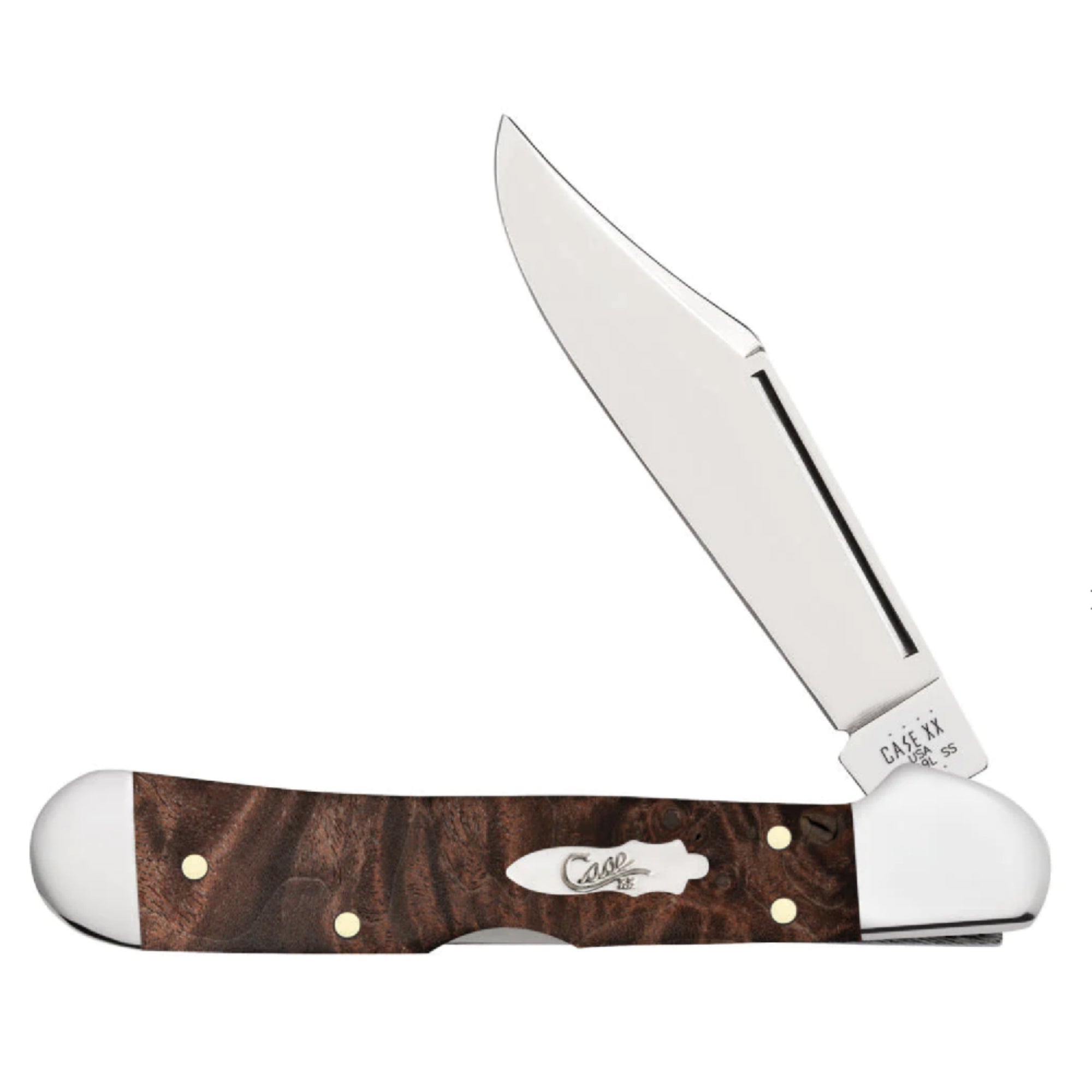Case Brown Maple Burl Mini Copperlock Knives WR CASE   