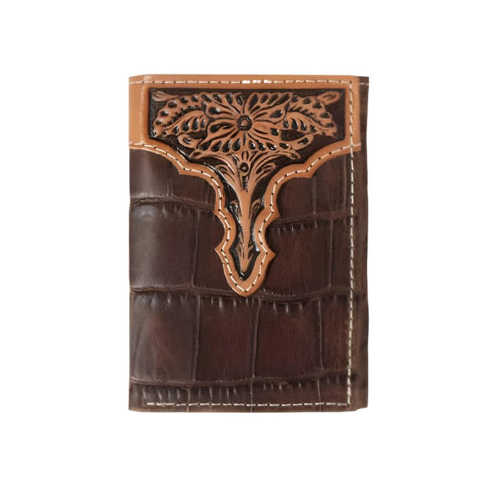 Ariat Floral Croc Tri-Fold Wallet MEN - Accessories - Wallets & Money Clips M&F Western Products