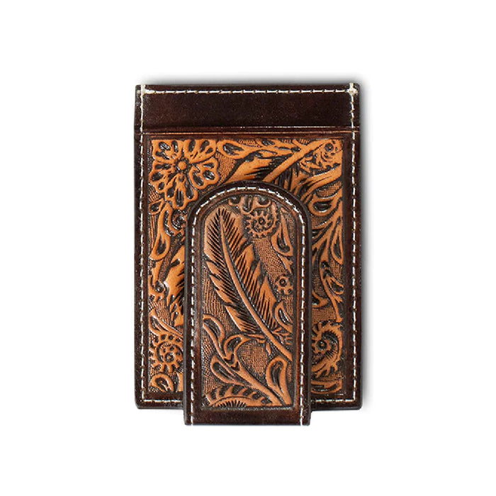 Ariat Feather Embossed Money Clip Wallet MEN - Accessories - Wallets & Money Clips M&F Western Products