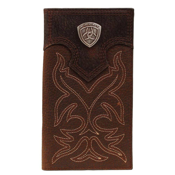 Ariat Shield Boot Stitch Rodeo Wallet - Dark Brown MEN - Accessories - Wallets & Money Clips M&F Western Products