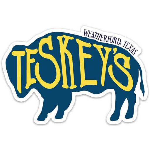 Teskey's Buffalo Die-Cut Vinyl Sticker - Blue/Yellow TESKEY'S GEAR - Stickers Teskey's