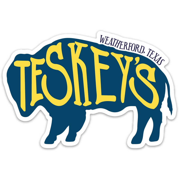 Teskey's Buffalo Die-Cut Vinyl Sticker - Blue/Yellow