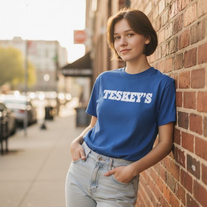 Teskey's Plain Logo Tee - Mystic Blue