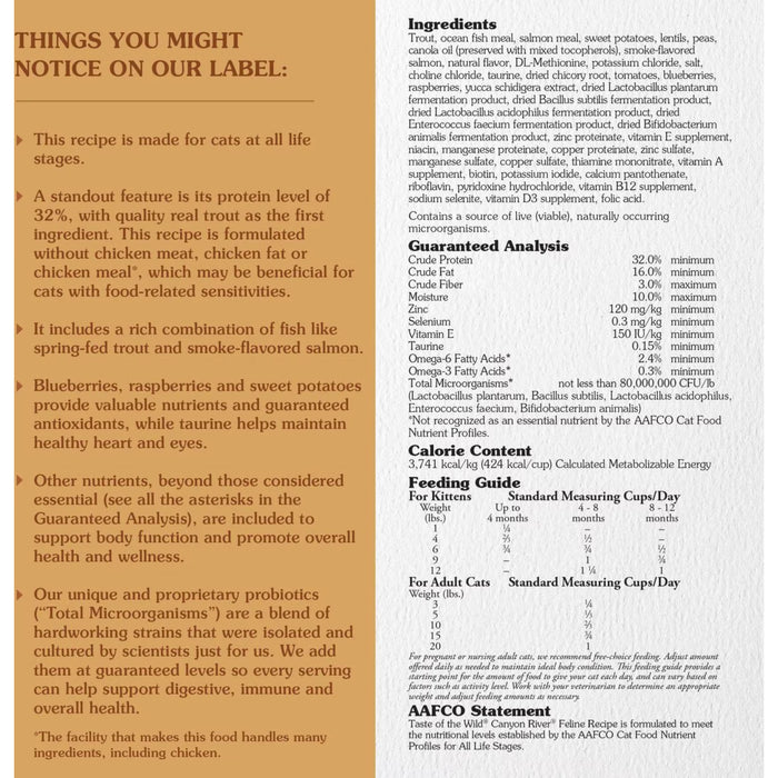 Taste of the Wild Canyon River Dry Cat Food Feed & Hay - Feed Taste of the Wild