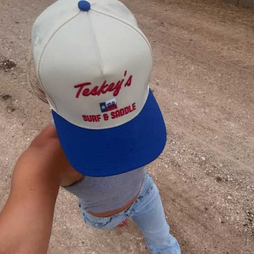 Teskey's Surf & Saddle Cap - Vintage White/Royal TESKEY'S GEAR - Baseball Caps Teskey's