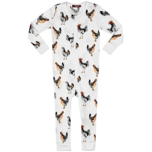 Milkbarn Baby Chicken Print Organic Zipper Pajamas - FINAL SALE KIDS - Baby - Unisex Baby Clothing Milkbarn Kids