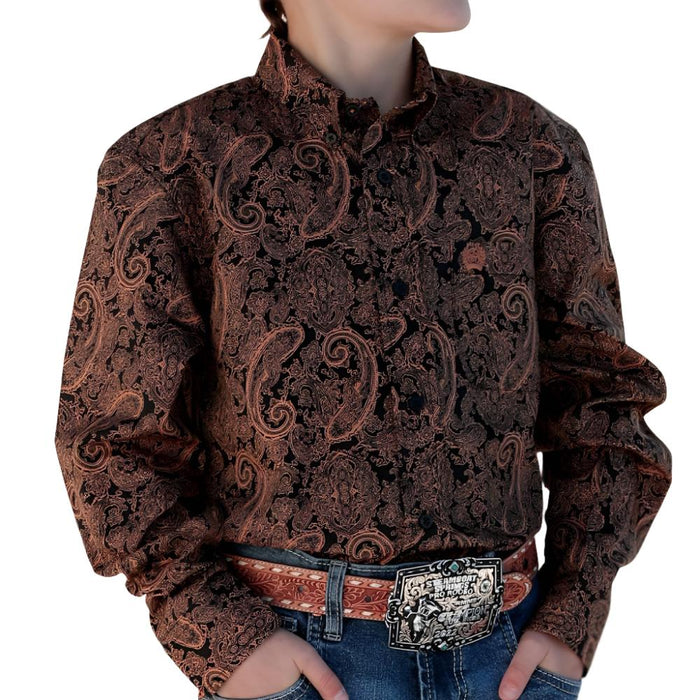 Cinch Boy's Paisley Button Shirt KIDS - Boys - Clothing - Shirts - Long Sleeve Shirts Cinch