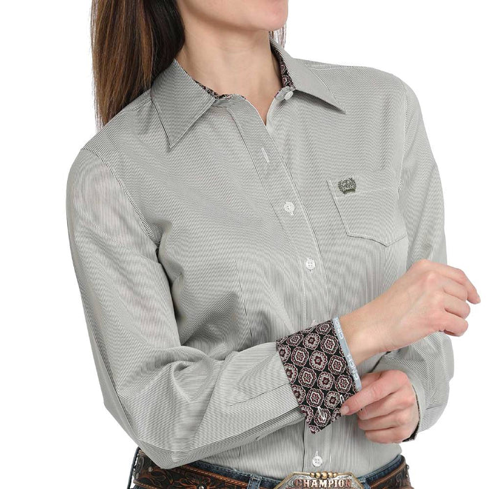 * Cinch Women's Micro Stripe Tencel Shirt - FINAL SALE WOMEN - Clothing - Tops - Long Sleeved Cinch