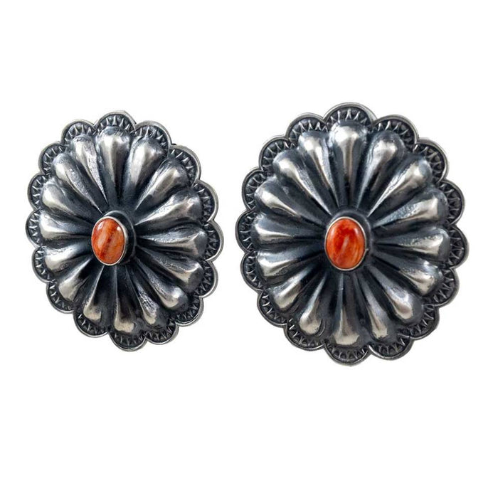 Coral Concho Earrings - Large WOMEN - Accessories - Jewelry - Earrings Sunwest Silver