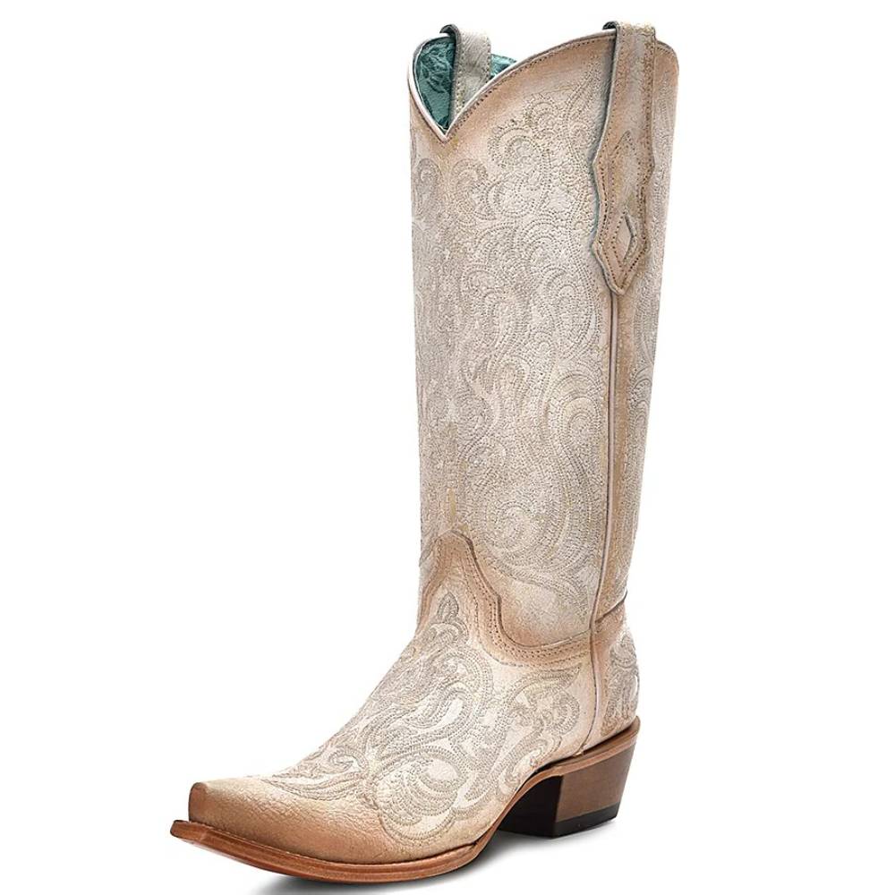 Corral Crackled Luminescent Embroidered Boots