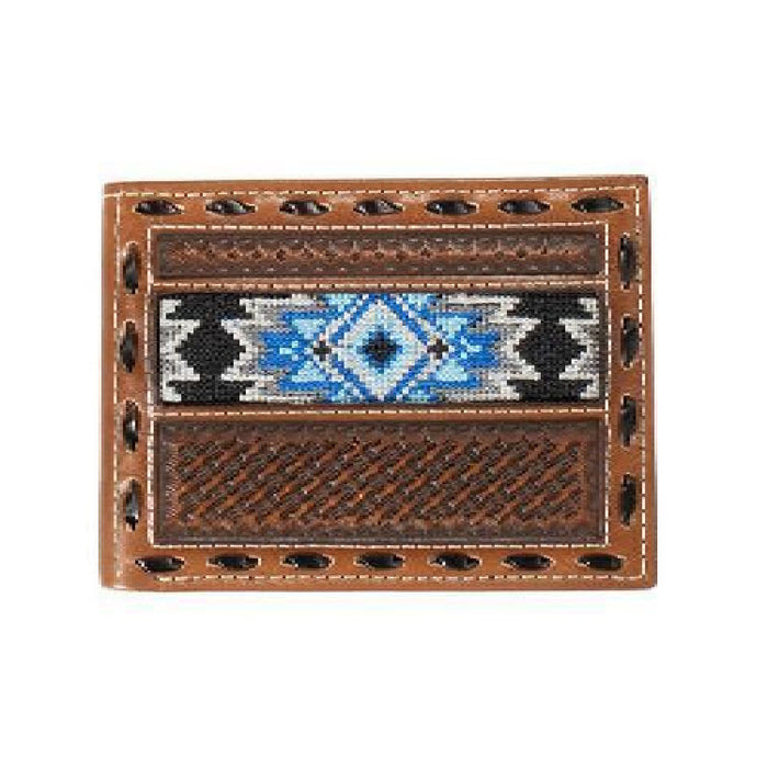 3D Blue Diamond Inlay Beaded Bifold Wallet MEN - Accessories - Wallets & Money Clips M&F Western Products