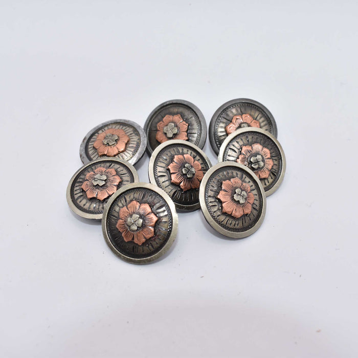 NEW 1" Floral Concho Set Of 8