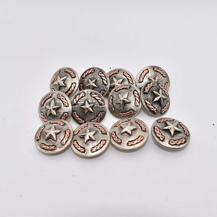 NEW Star Concho With Brass Wire Set Of 12