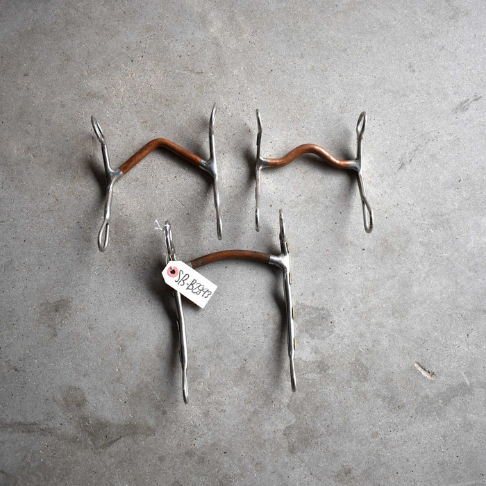 Used Stainless Cheek Copper Mouth Solid Bits Set Of 3