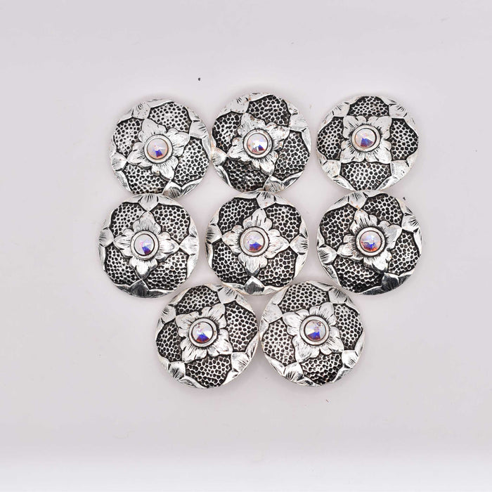 NEW Rhinstone Floral Concho Set Of 8