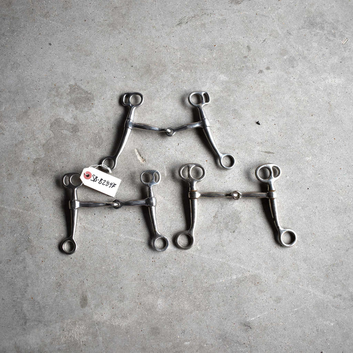 Used Tomb Thumb Shanked Snaffle Bits Set Of 3