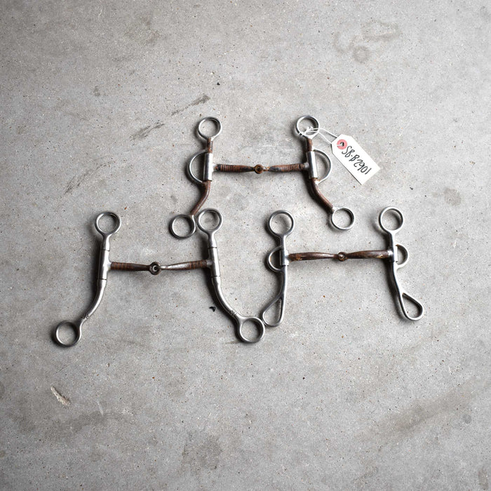 Used Shanked Snaffle Bits Set Of 3