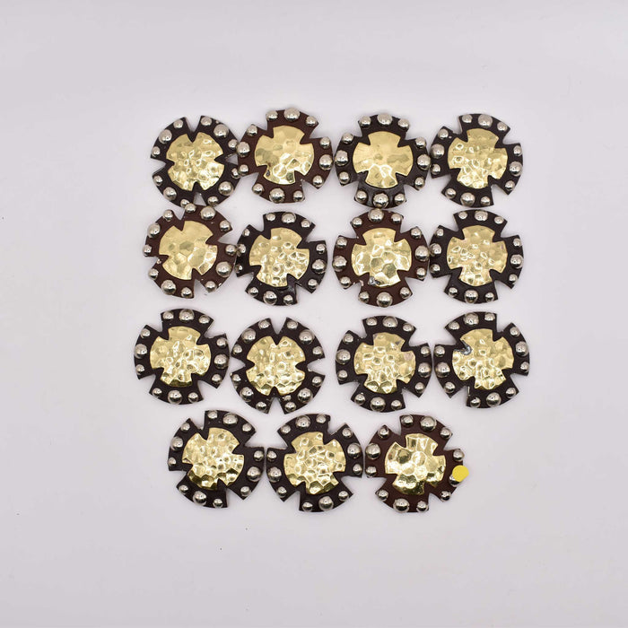 NEW Gold Beaded Concho Set Of 15