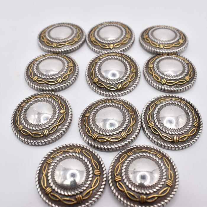NEW Wire Sterling Concho 1 1/2" Set Of 11