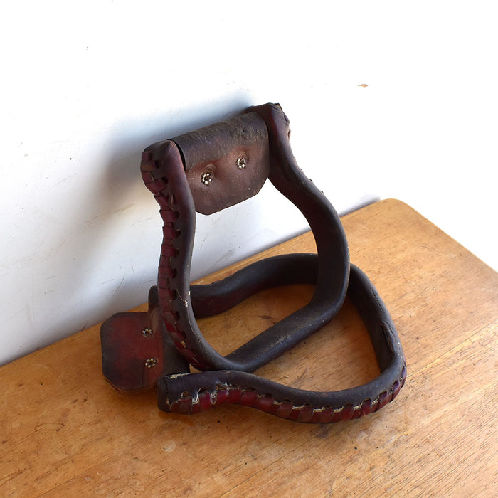 Used Rawhide Covered Metal Stirrups With Latigo Lining Stirrups Sale Barn Teskey's
