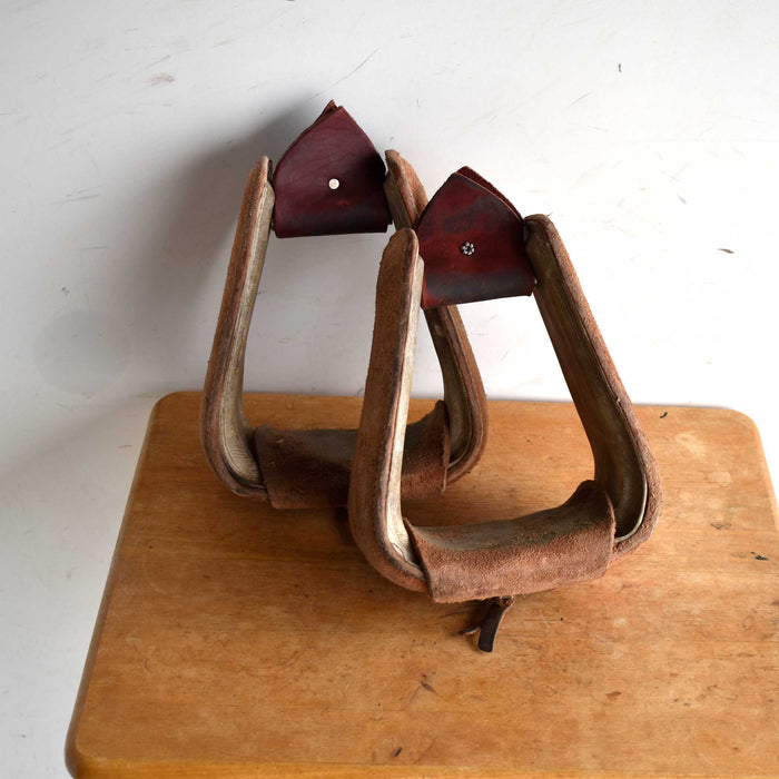 Used Rawhide With Roughout Covered Stirrups