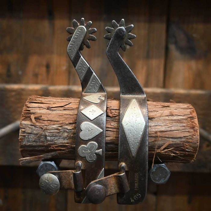 Edwards Silver Mounted Poker Spurs Tack - Spurs Edwards