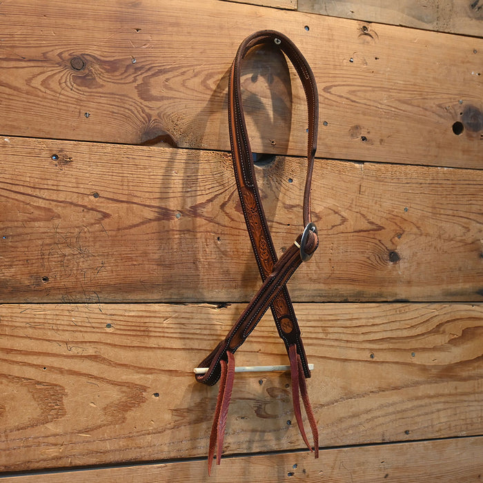 Ross Bullinger Handmade 5/8" Tooled Split Ear Headstall Tack - Headstalls Ross Bullinger