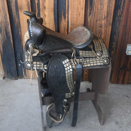 Vintage Western Saddle with lots of Silver Accents - Western Decor _CA821 Collectibles Teskey's