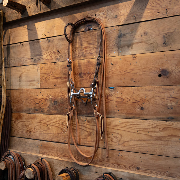 CHS Solid Port Bridle Rig w/Roller Tack - Training Cow Horse Supply