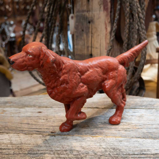 Vintage Red Cast Iron Bird Dog Door Stop Collectibles Teskey's