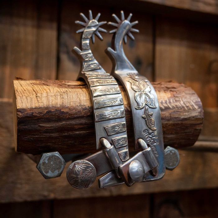 Kamphaus Silver Mounted 10pt. Spurs Tack - Spurs Kamphaus