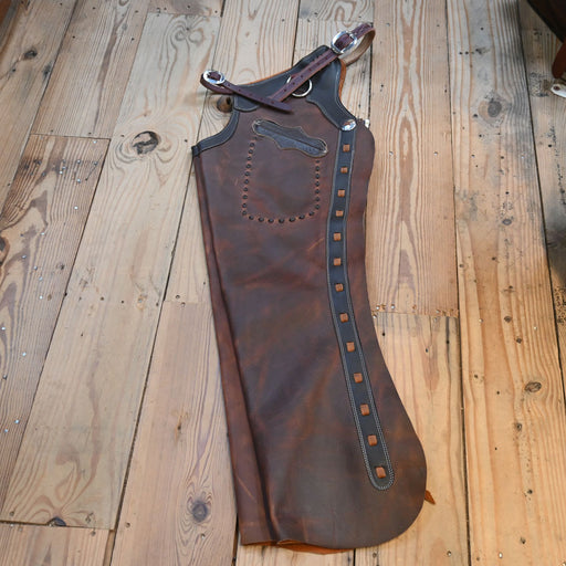 Xtra Large Chocolate Leather Shotgun Leggings Tack - Chaps & Chinks Teskey's