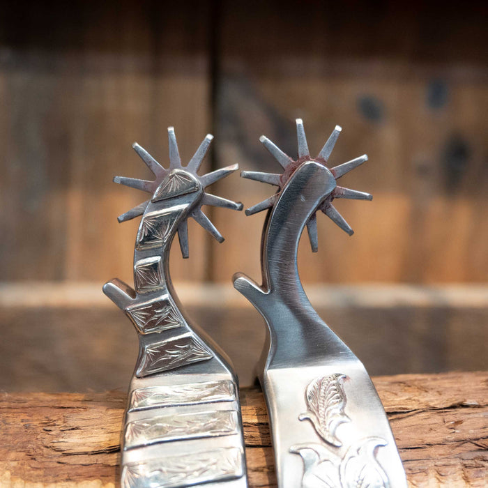 Kamphaus Silver Mounted 10pt. Spurs Tack - Spurs Kamphaus