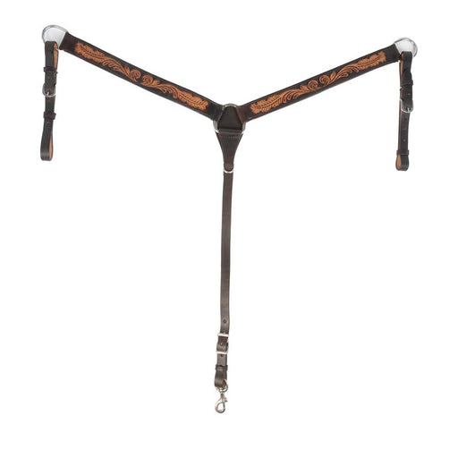 Teskey's 1-1/2" Breast Collar w/Leaf Tooling Tack - Breast Collars Teskey's