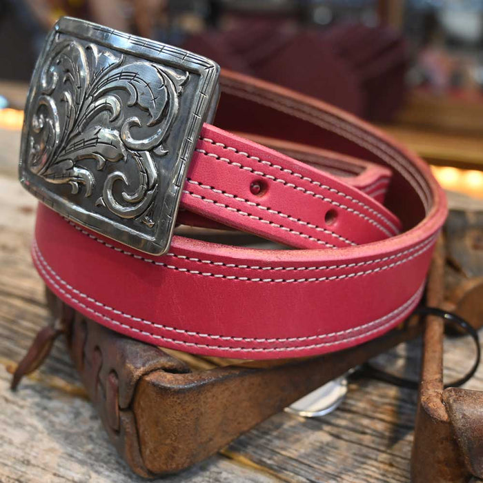 Crooked Skull 36" Double Stitched Hot Pink Belt MEN - Accessories - Belts & Suspenders Crooked Skull Leggings
