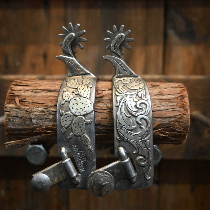 Kamphaus Silver Mounted Cactus Spurs Tack - Spurs Kamphaus