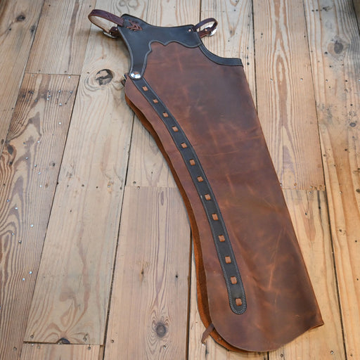 Xtra Large Chocolate Leather Shotgun Leggings Tack - Chaps & Chinks Teskey's