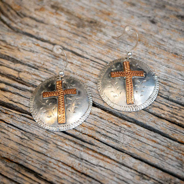 Ricky Trammell Copper Cross Earrings