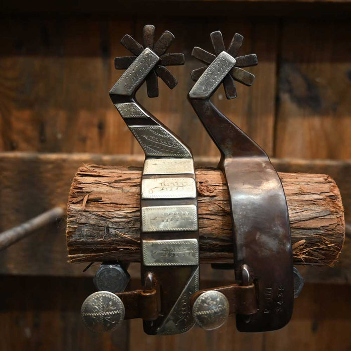 Jeff Payne Silver Mounted Spurs 8 pt Rowels Tack - Spurs Jeff Payne