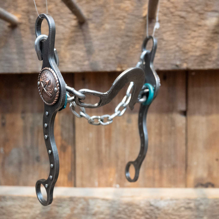 Petska Washer Port Copper Feather Concho Bit Tack - Bits Paul Petska