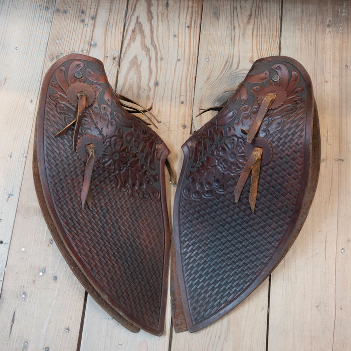 Vintage Tooled Tapaderos with Conchos