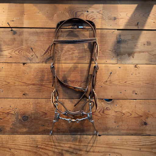 CHS Lil' Beau DL Twist Dog Bone Snaffle Bridle Tack - Training Cow Horse Supply