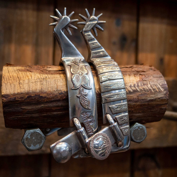 Kamphaus Silver Mounted 10pt. Spurs Tack - Spurs Kamphaus