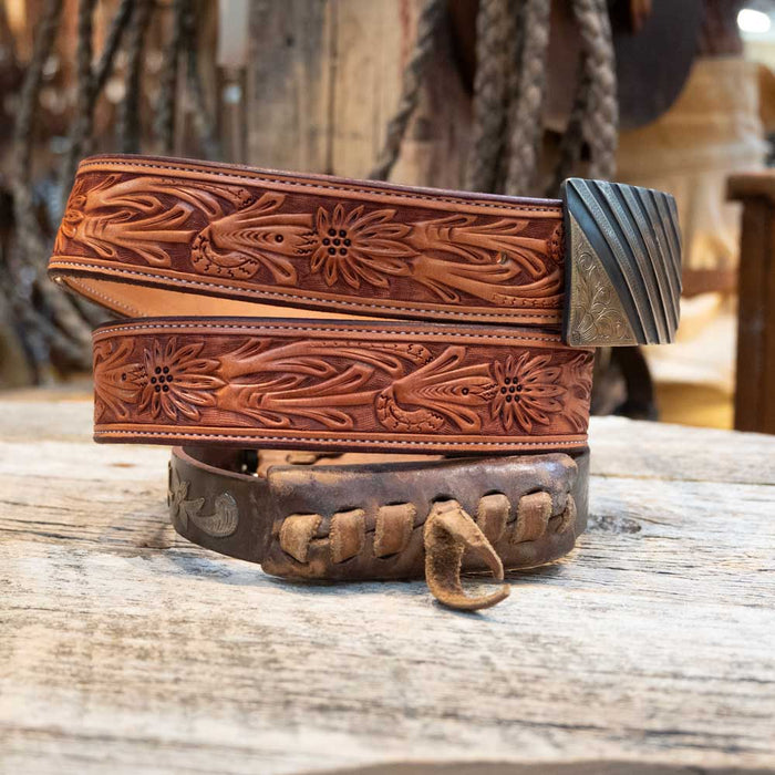 Handmade Ross Bullinger Tooled Leather Belt MEN - Accessories - Belts & Suspenders Ross Bullinger 30"