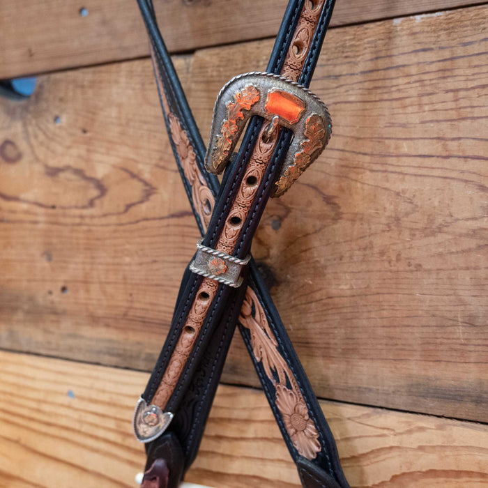 Randall Top Shelf Two-Tone Split Ear w/Premium Buckle Tack - Headstalls Randall Top Shelf